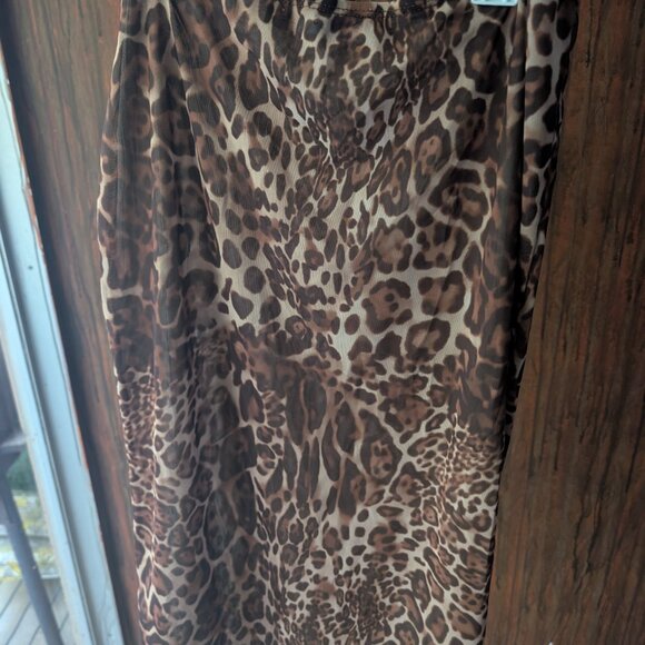 Sheer Leopard Midi Skirt - Picture 2 of 3